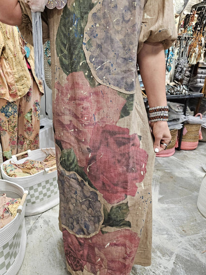 Linen Rose Dress - ivyandlavyboutique A Rare Bird Shop