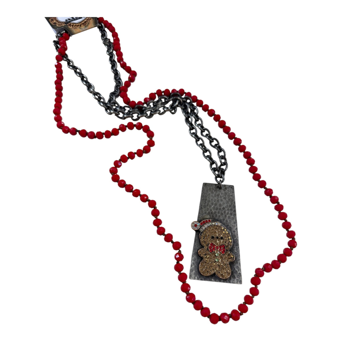 Little Gingerbread Man Necklace - Boho Wanderlust Boutique Art by Amy