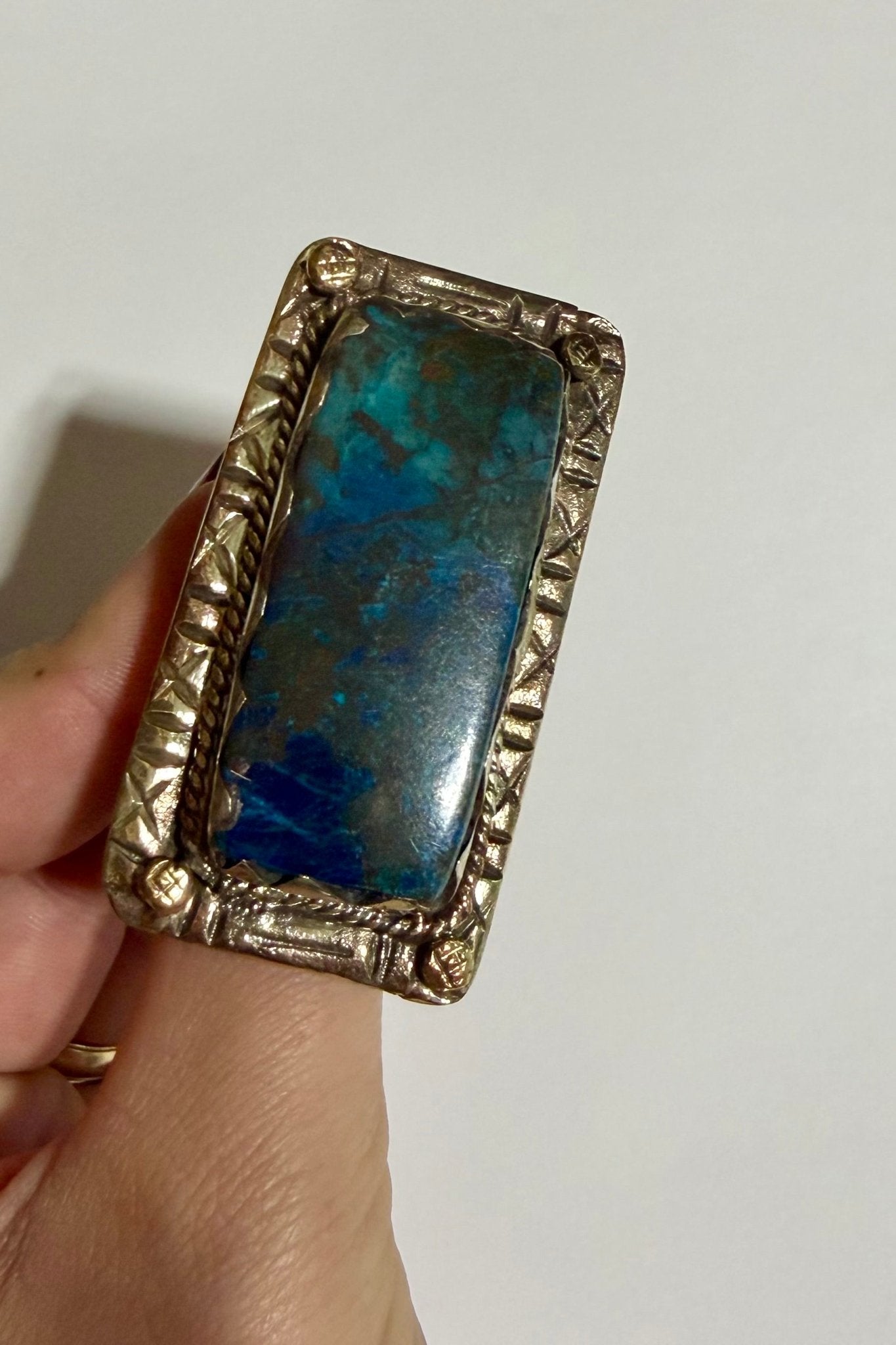 Long Chunky Turquoise Ring 2 - ivyandlavyboutique ivyandlavyboutique