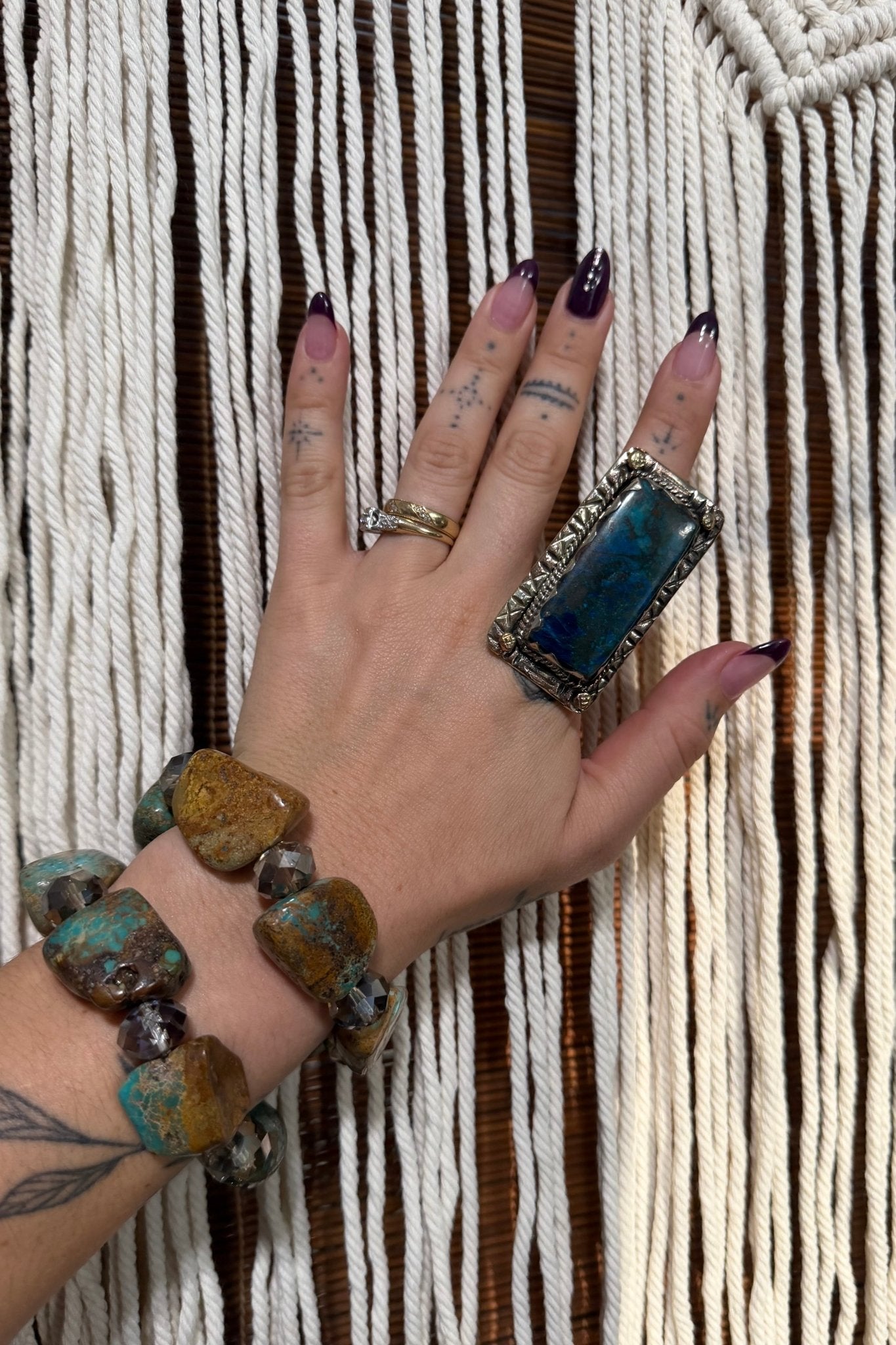 Long Chunky Turquoise Ring 2 - ivyandlavyboutique ivyandlavyboutique
