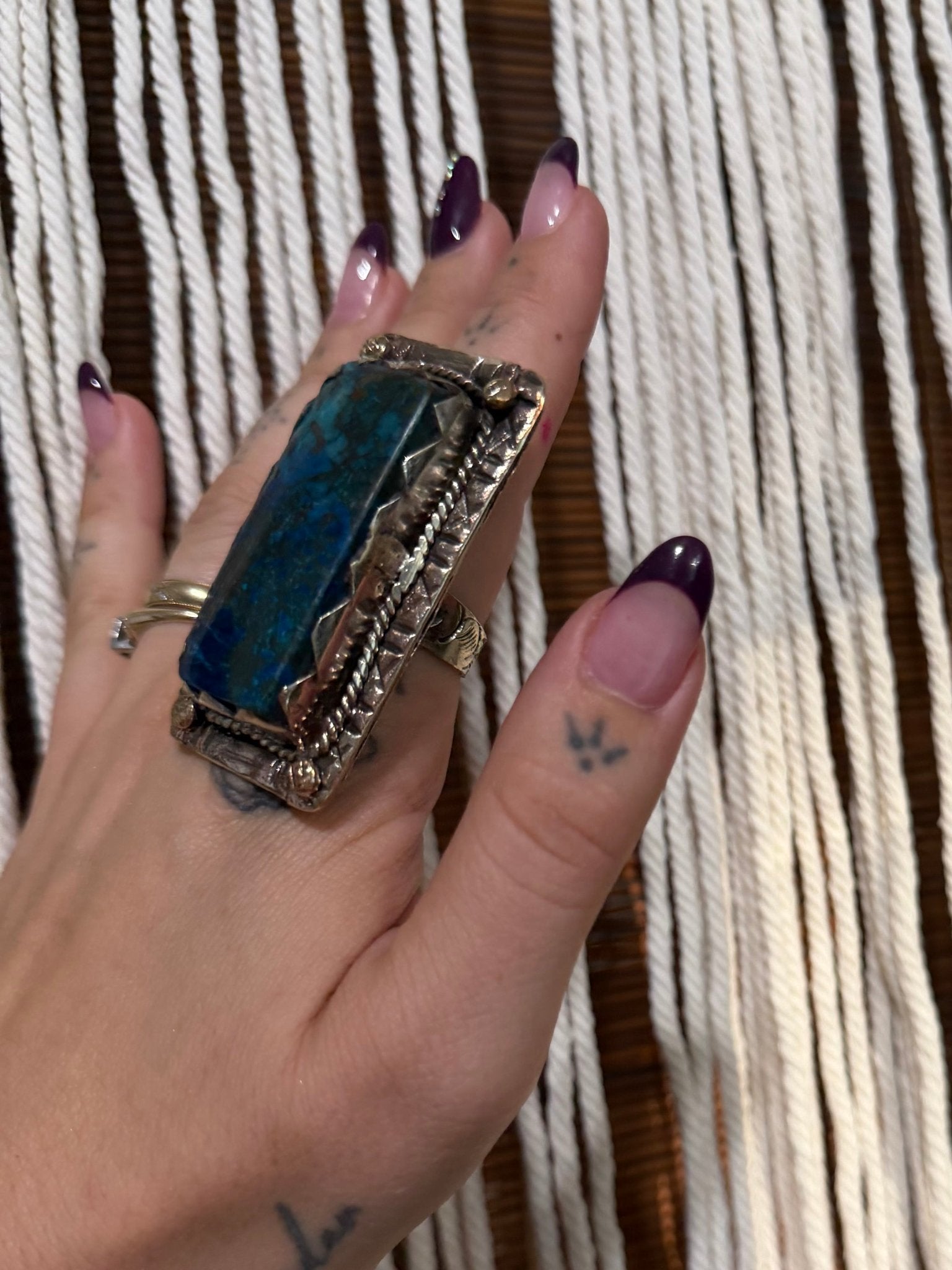 Long Chunky Turquoise Ring 2 - ivyandlavyboutique ivyandlavyboutique