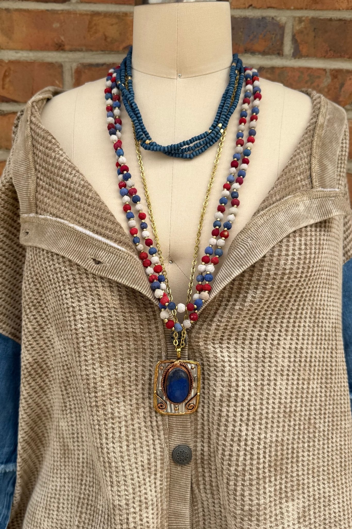 Long Lapis Drop Necklace - ivyandlavyboutique Anju Jewelry