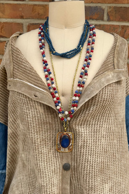 Long Lapis Drop Necklace - ivyandlavyboutique Anju Jewelry
