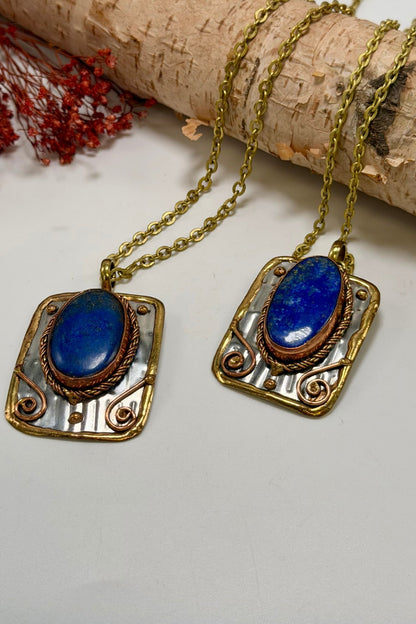 Long Lapis Drop Necklace - ivyandlavyboutique Anju Jewelry