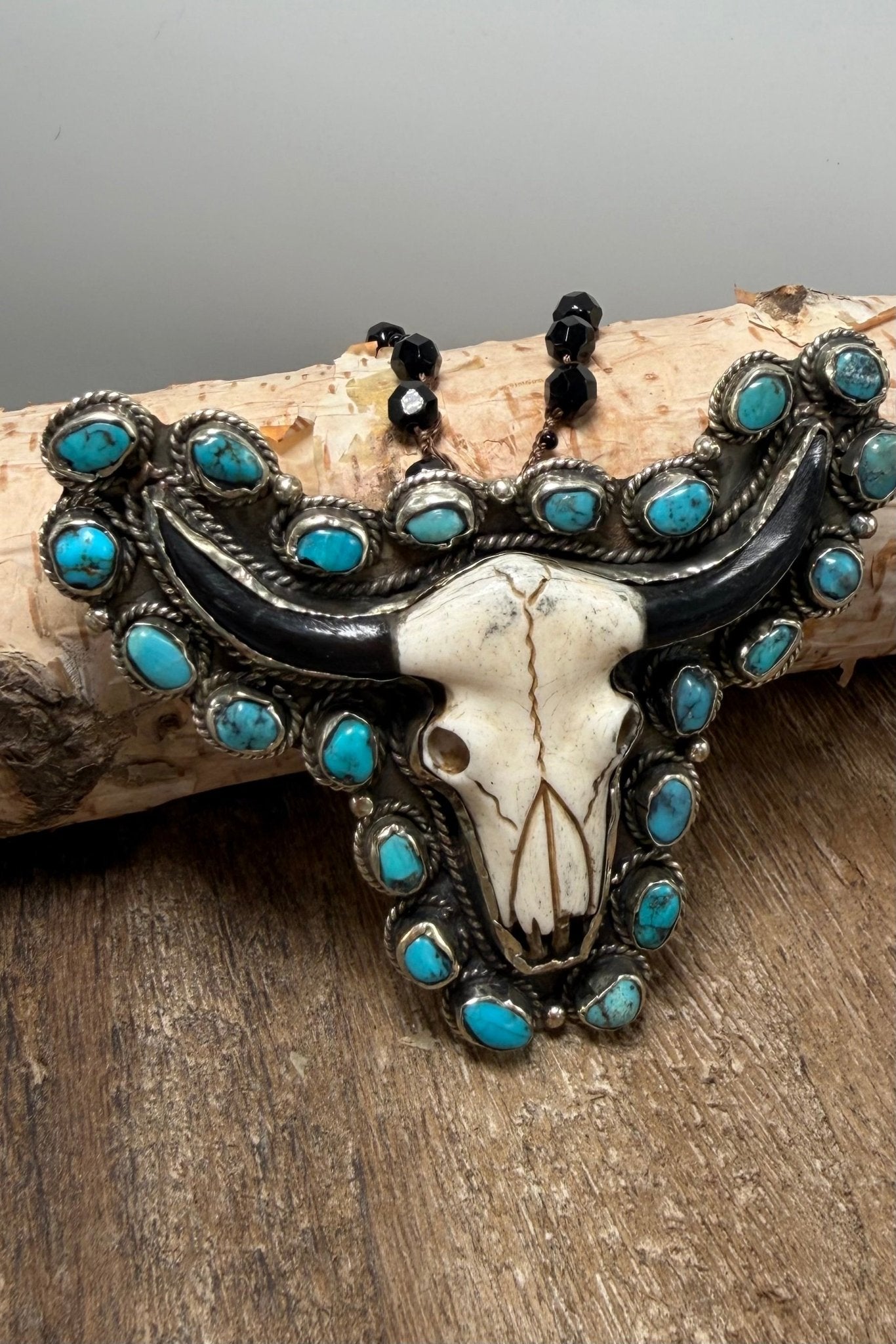 Longhorn on Knotted Gemstone Chain - ivyandlavyboutique ivyandlavyboutique