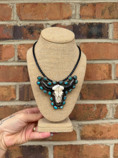 Longhorn w/ Turquoise Necklace - ivyandlavyboutique ivyandlavyboutique