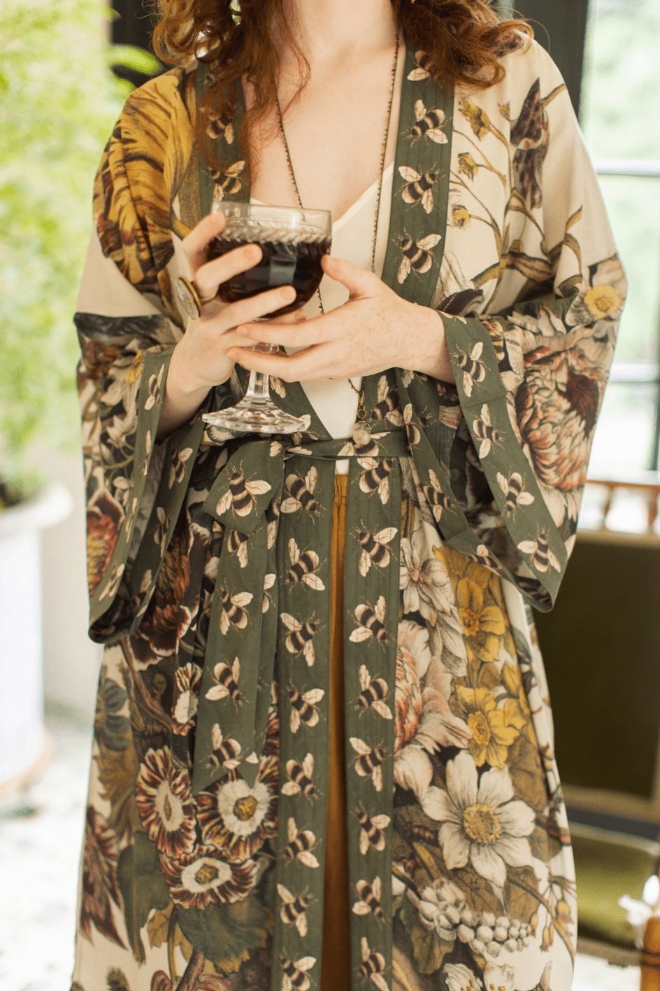 Love Grows Wild Opera Duster Kimono Robe w/ Bees - ivyandlavyboutique Market of Stars