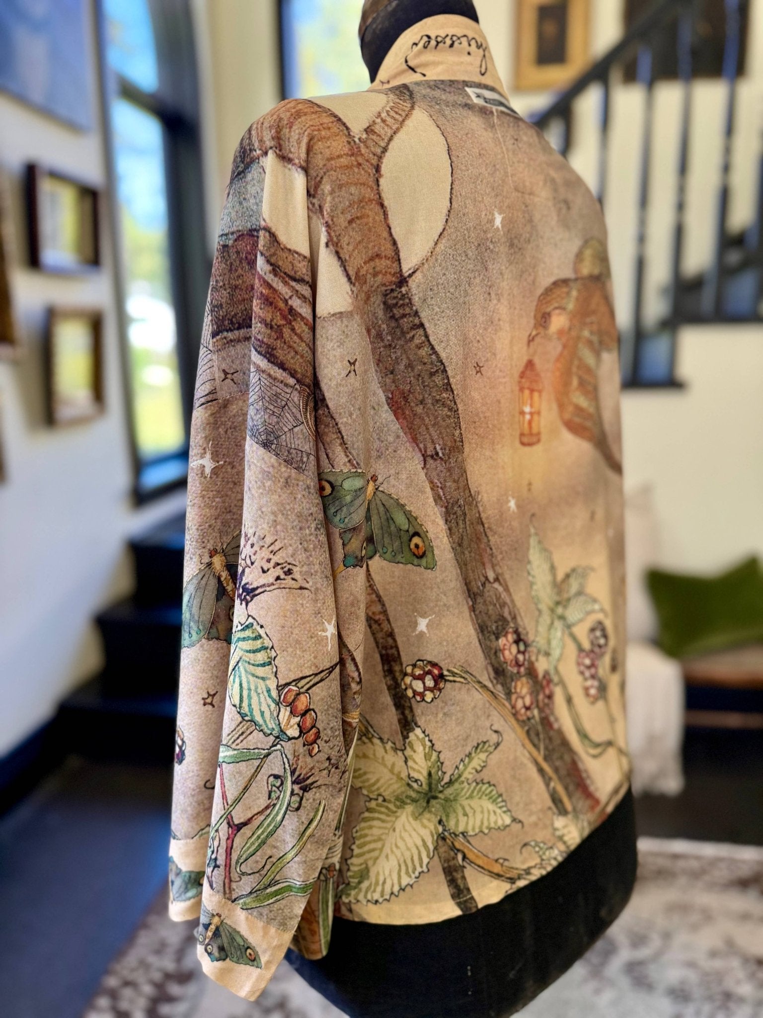 Lovelight Pixie Cropped Kimono w/ woodland swallow & stars - ivyandlavyboutique Market of Stars (USA)