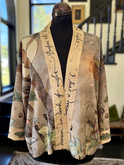 Lovelight Pixie Cropped Kimono w/ woodland swallow & stars - ivyandlavyboutique Market of Stars (USA)