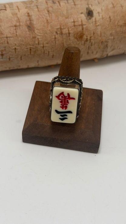 Mahjong Ring Suit Tile Characters - style 1 - ivyandlavyboutique ivyandlavyboutique