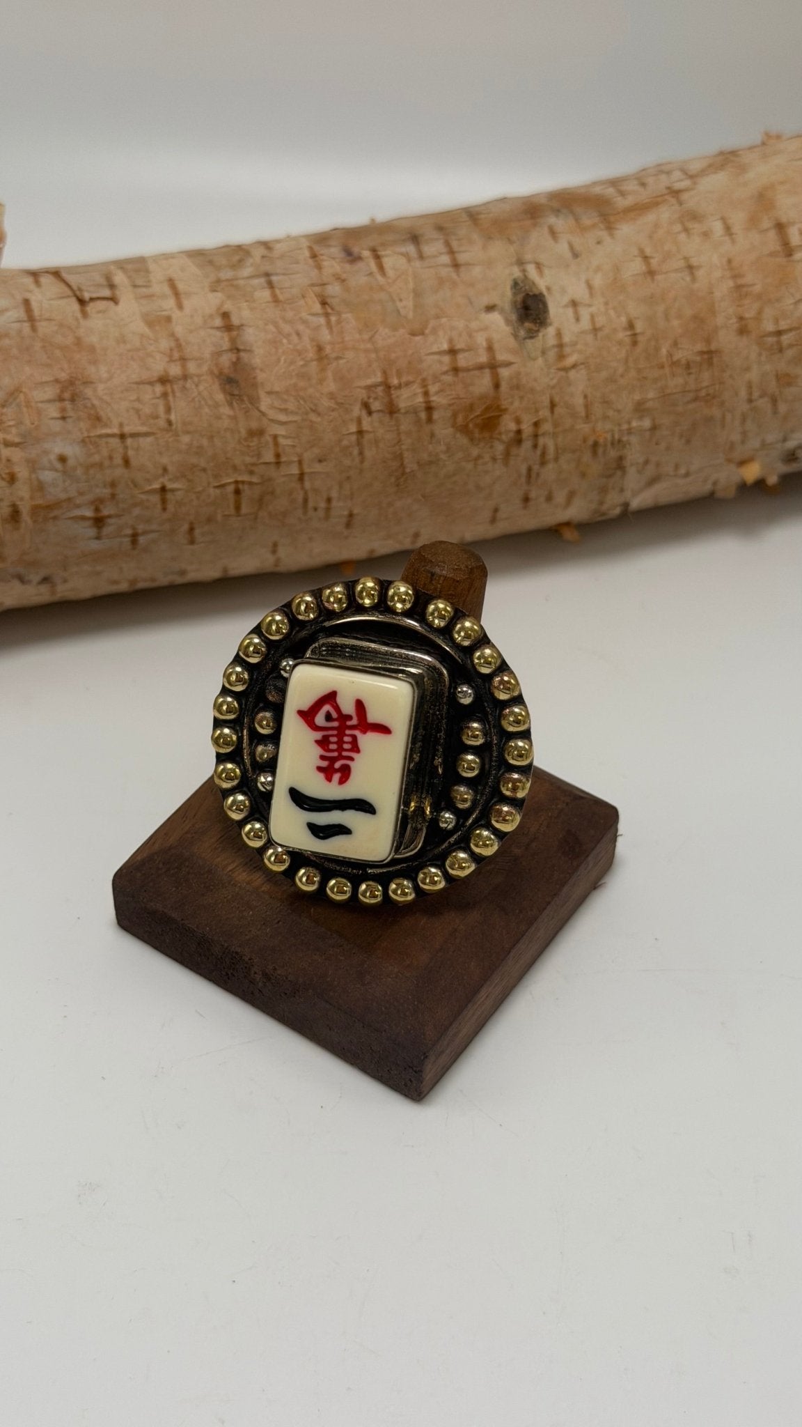 Mahjong Ring Suit Tile Characters - style 3 - ivyandlavyboutique ivyandlavyboutique