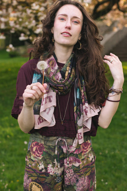 Make A Wish Floral Scarf w/ Wishbone, Dandelion - ivyandlavyboutique Market of Stars
