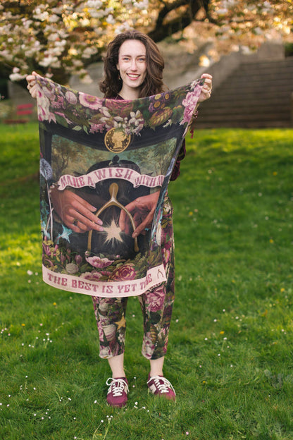 Make A Wish Floral Scarf w/ Wishbone, Dandelion - ivyandlavyboutique Market of Stars