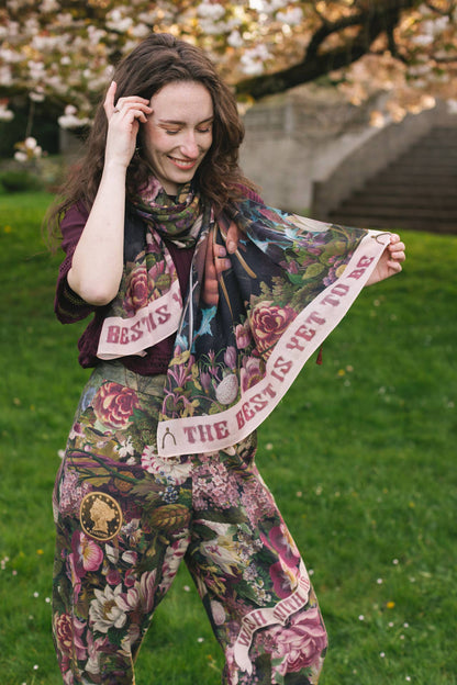 Make A Wish Floral Scarf w/ Wishbone, Dandelion - ivyandlavyboutique Market of Stars