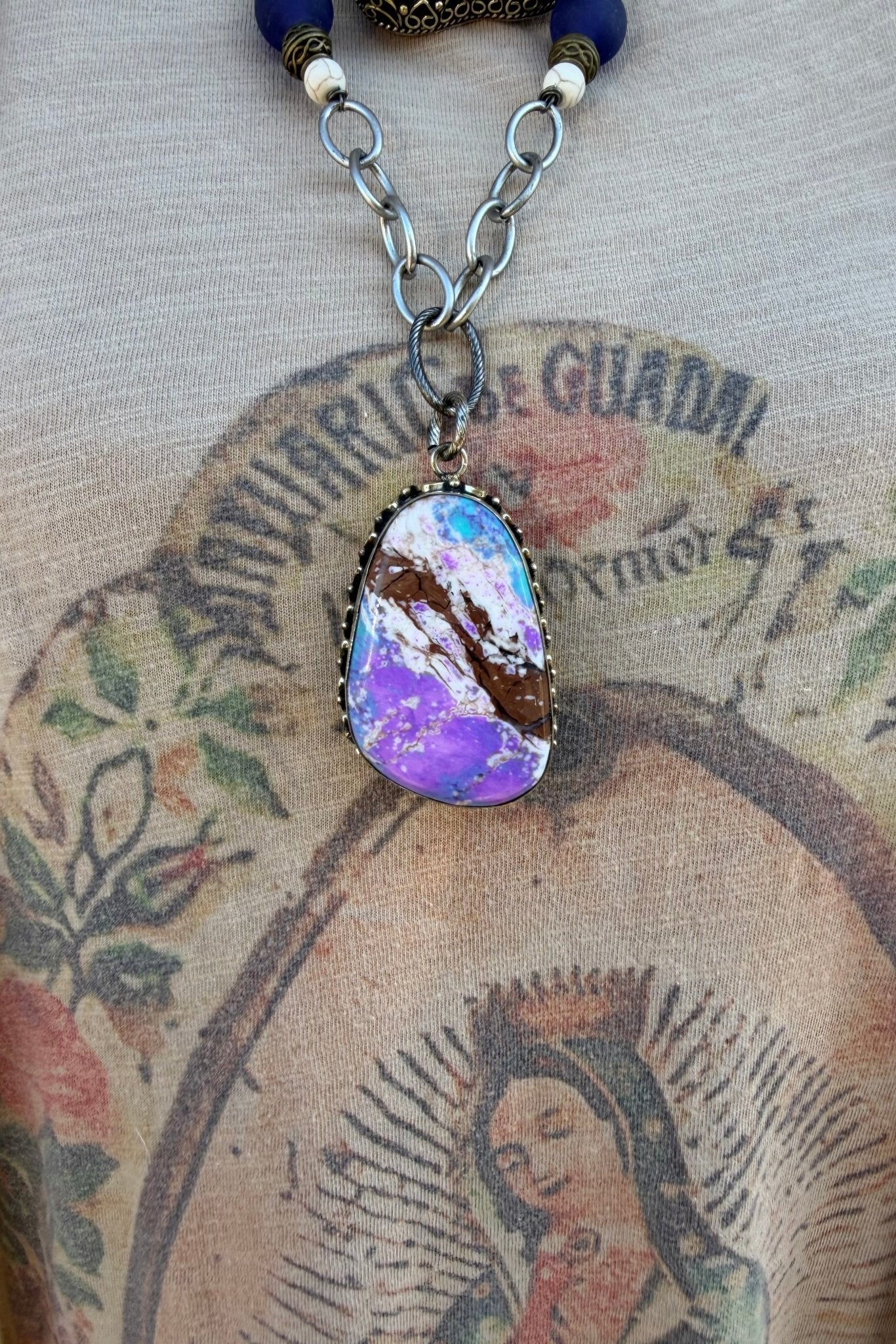 Marbled Purple Necklace - ivyandlavyboutique ivyandlavyboutique