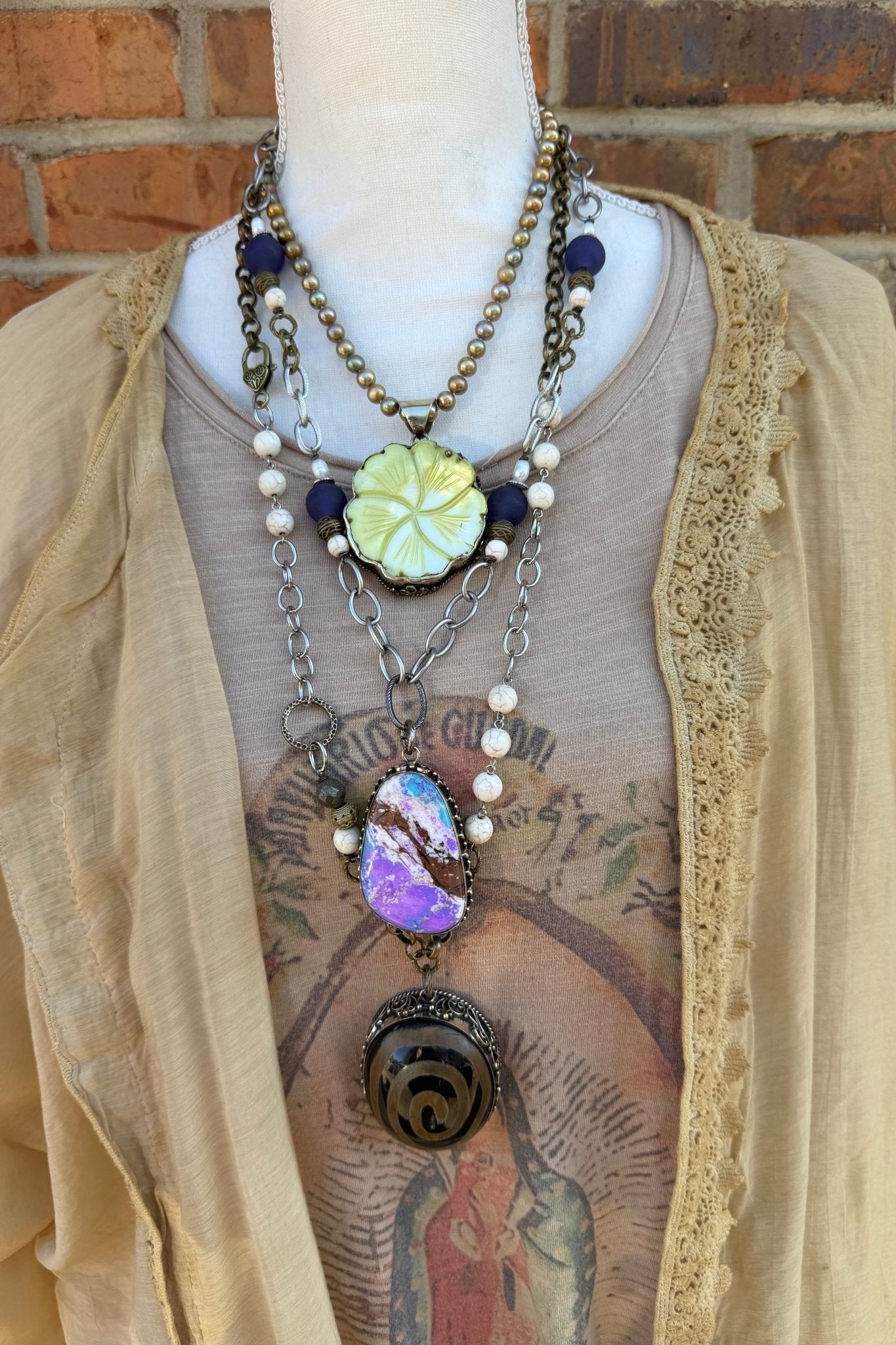 Marbled Purple Necklace - ivyandlavyboutique ivyandlavyboutique