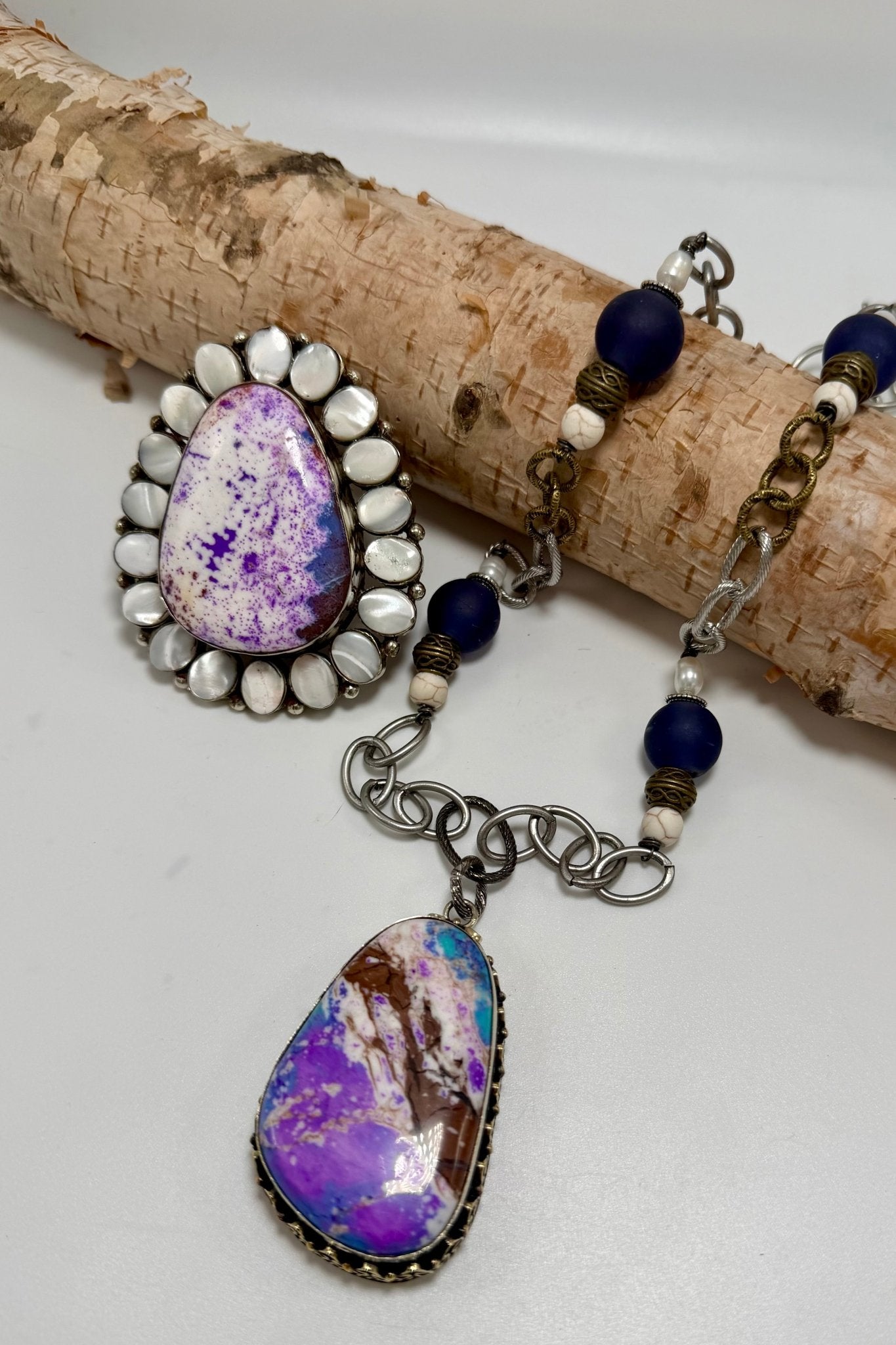 Marbled Purple Necklace - ivyandlavyboutique ivyandlavyboutique