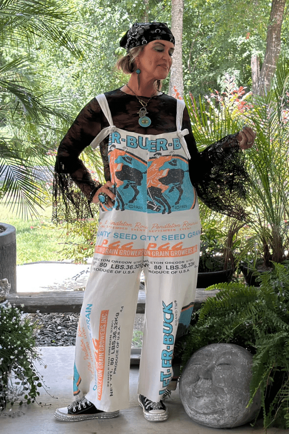 Market Fresh Overalls in Let er Buck - ivyandlavyboutique Jaded Gypsy