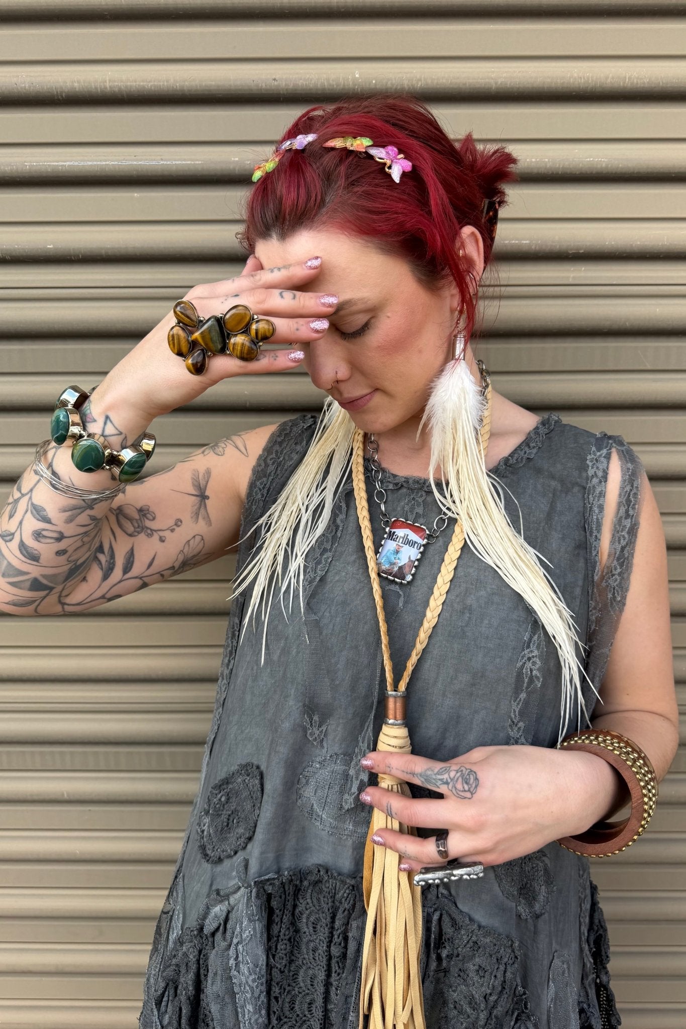 Marlboro Cowboy Necklace - ivyandlavyboutique Art by Amy