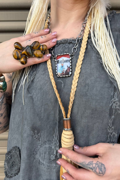 Marlboro Cowboy Necklace - ivyandlavyboutique Art by Amy