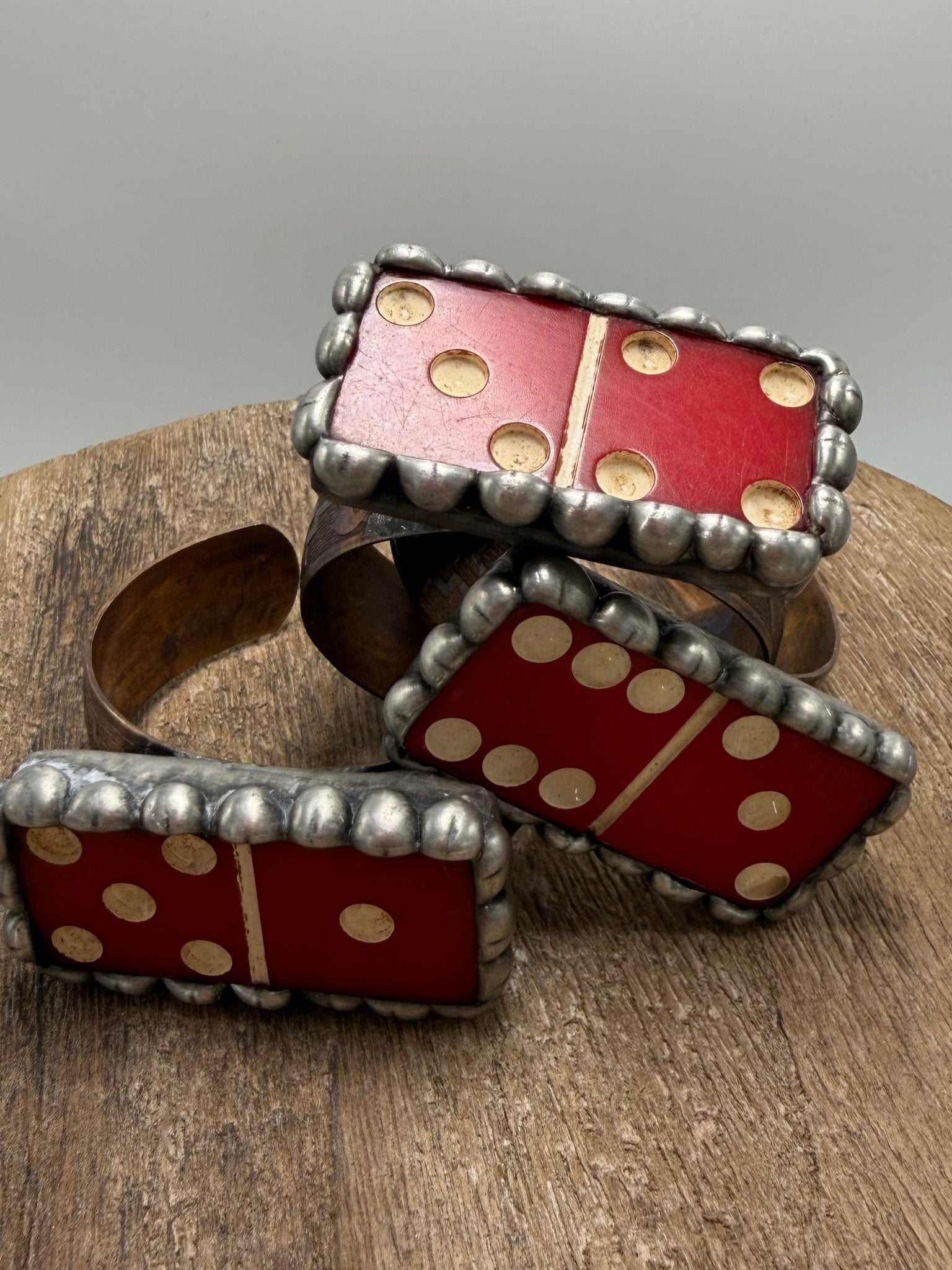 Maroon Red Domino Ring or Cuff - ivyandlavyboutique ivyandlavyboutique