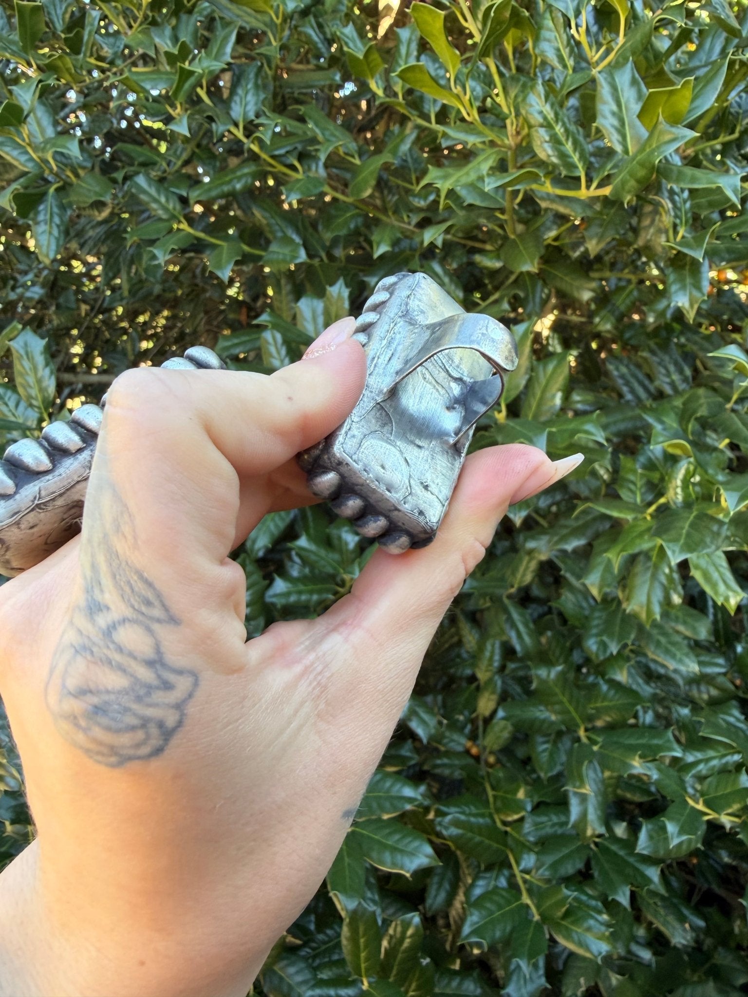 Maroon Vintage Domino Metal Rings - ivyandlavyboutique Art by Amy