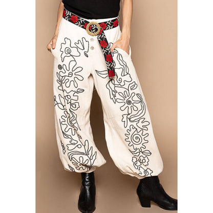 Meadow Stitch Twill Joggers Pants - ivyandlavyboutique Pol Clothing