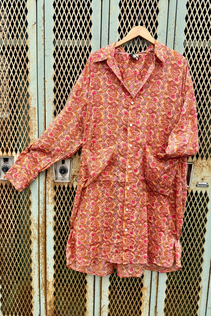 Meadow Strolls Duster in Peach Floral - ivyandlavyboutique Jaded Gypsy