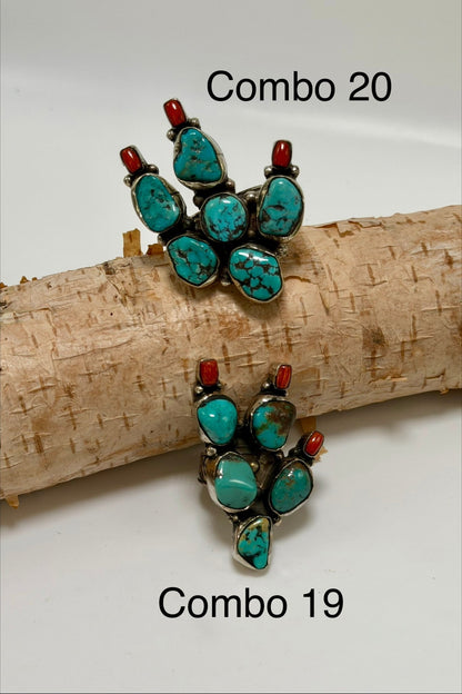 Med Cactus & Flowers Ring - ivyandlavyboutique ivyandlavyboutique