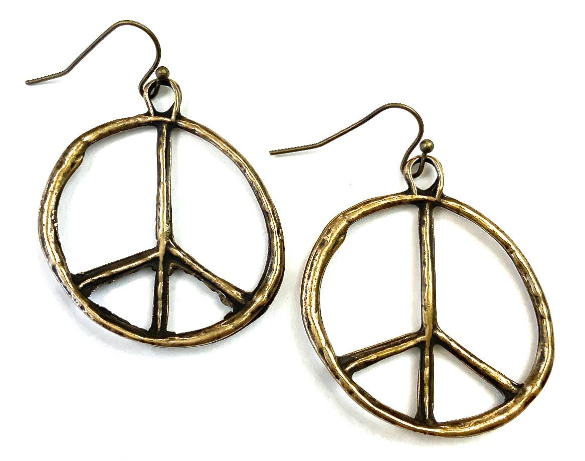 Med. Peace Sign/Brass Ox - ivyandlavyboutique Lost & Found Trading