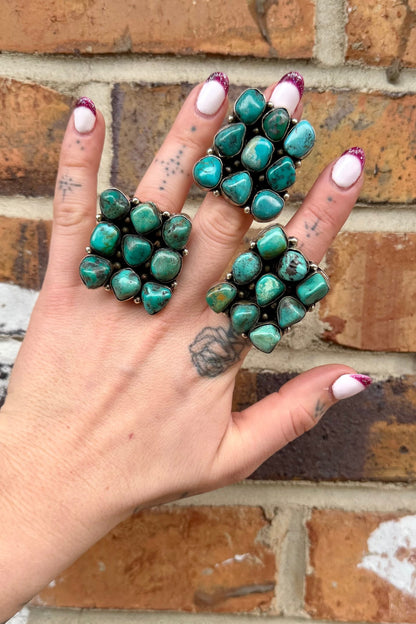Med Turquoise Cubed Ring - ivyandlavyboutique ivyandlavyboutique