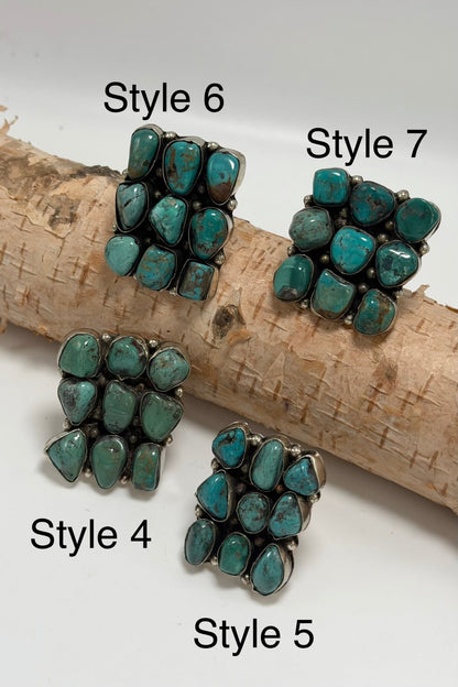 Med Turquoise Cubed Ring - ivyandlavyboutique ivyandlavyboutique