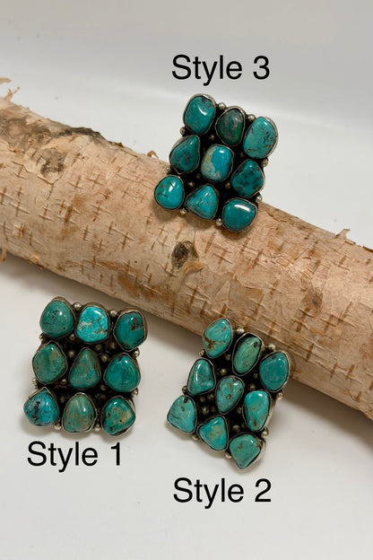 Med Turquoise Cubed Ring - ivyandlavyboutique ivyandlavyboutique