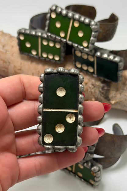 Medium Green Domino Cuff - ivyandlavyboutique ivyandlavyboutique