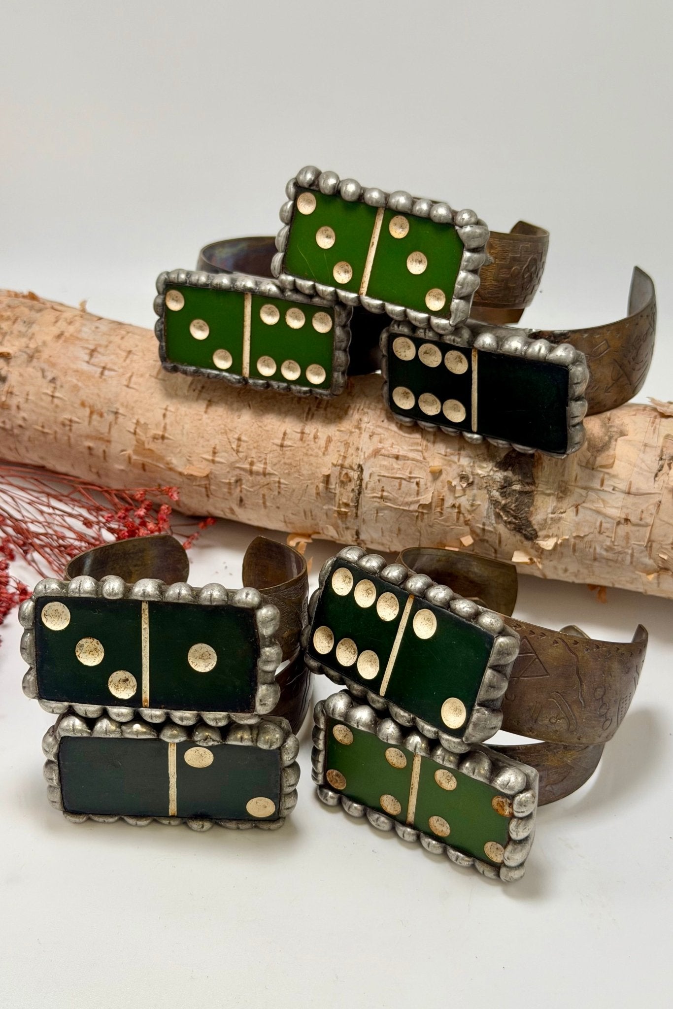 Medium Green Domino Cuff - ivyandlavyboutique ivyandlavyboutique