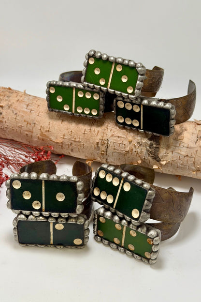 Medium Green Domino Cuff - ivyandlavyboutique ivyandlavyboutique