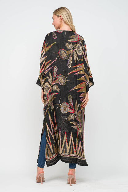 Meghan Black Thick Stitch Duster - ivyandlavyboutique Raj Trading & Imports (USA) Inc.