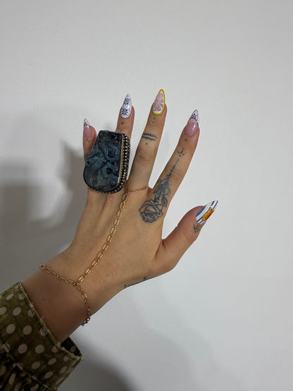 Mermaid Swinming Ring in Labradorite - ivyandlavyboutique ivyandlavyboutique