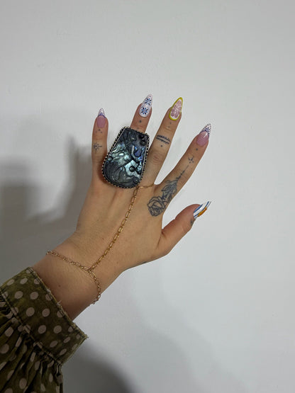 Mermaid Swinming Ring in Labradorite - ivyandlavyboutique ivyandlavyboutique
