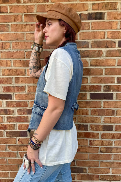 Mesmerized Vest - Medium Chambray - ivyandlavyboutique Jaded Gypsy