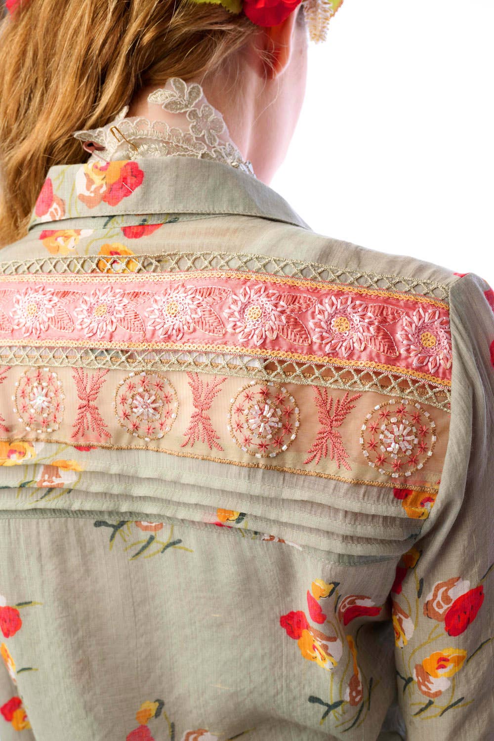 Mia Grace Shirt: Light Olive Floral - ivyandlavyboutique Aratta