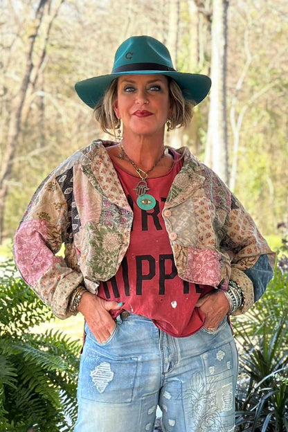 Midnight Garden Crop Jacket - ivyandlavyboutique Jaded Gypsy