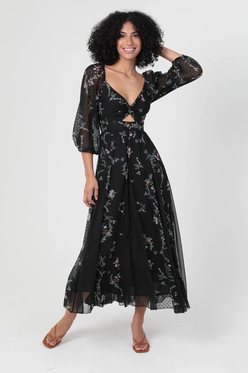 Midnight Queen Midi Dress - ivyandlavyboutique ANGIE