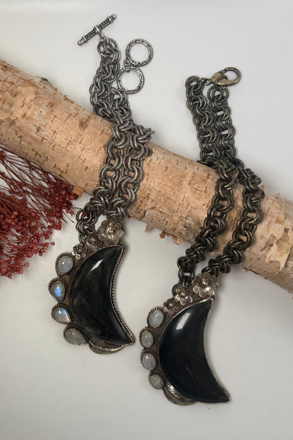 Midnight Rendezvous Moon Chunky Necklace - ivyandlavyboutique ivyandlavyboutique