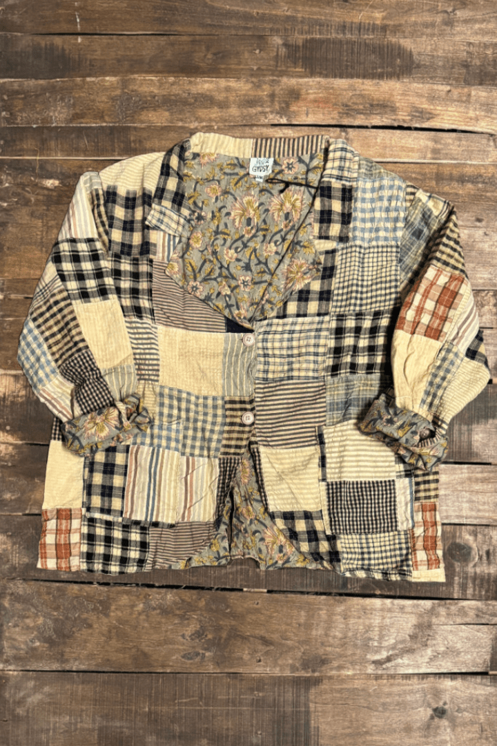 Midnight Walks Jacket in Plaid Patch - ivyandlavyboutique Jaded Gypsy