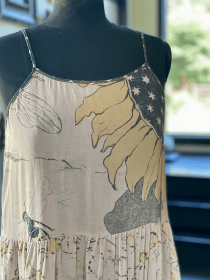 Milk & Honey Bohéme Long Maxi Slip Dress w/ Bee, Sunflower - ivyandlavyboutique Market of Stars