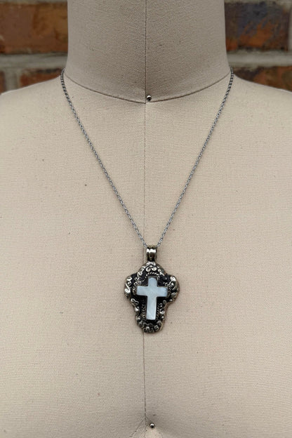 Mini Cross Pendant on Chain - ivyandlavyboutique ivyandlavyboutique