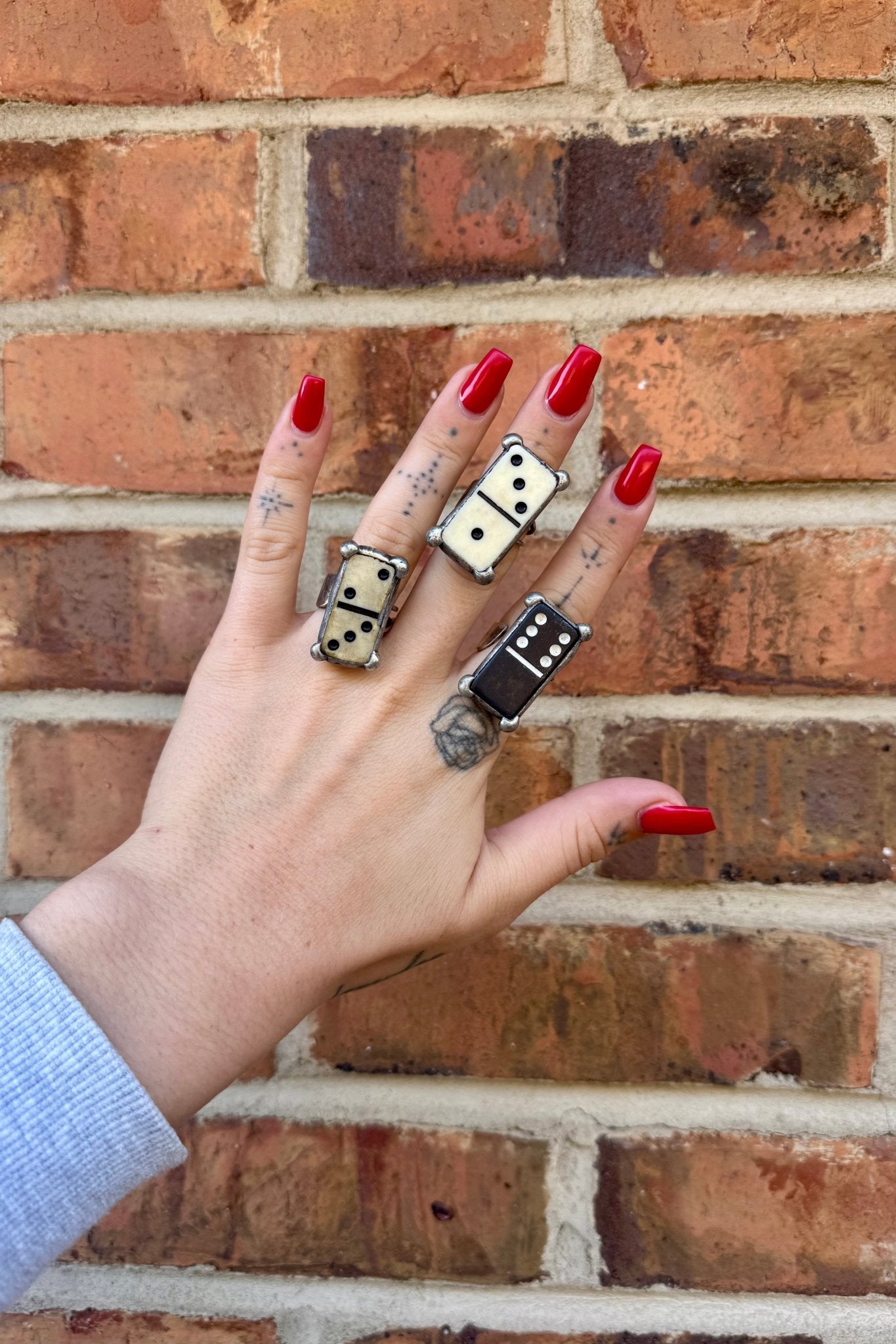 Mini Domino Metal Rings - ivyandlavyboutique Art by Amy