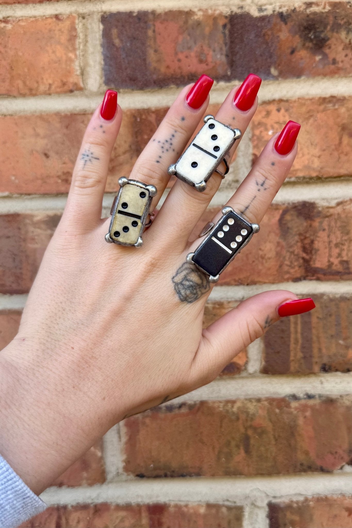 Mini Domino Metal Rings - ivyandlavyboutique Art by Amy