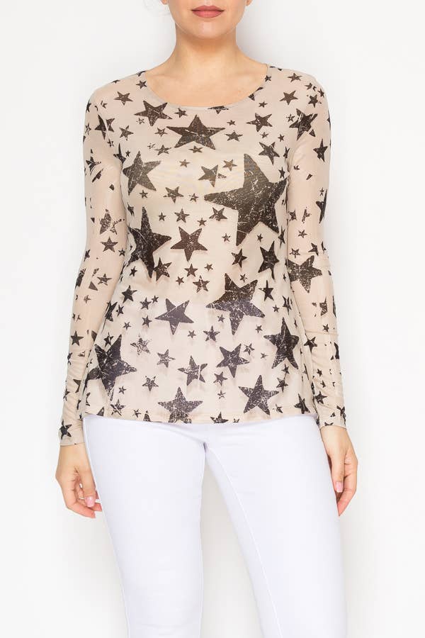 Minimalist Sheer All - Mesh Long Sleeve Top - ivyandlavyboutique Origami Apparel ~ Lace and Crochet inspired